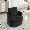 31.5'' Swivel Chenille Accent Chair with Metal Base, Modern Comfy Lounge Barrel Chair for Living Room Bedroom-3irtyhousy - 2 of 4
