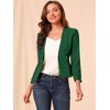 Allegra K Women's Work Office Zipper Decor Collarless Cropped Blazer - 3 of 4