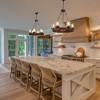 LNC Laius 24.8-in Farmhouse Wagon Wheel Chandelier with Seeded Glass Shades, Silver and Wood Finish, 6-Light - 4 of 4
