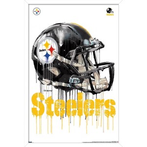 Trends International NFL Pittsburgh Steelers - Drip Helmet 20 Framed Wall Poster Prints - 1 of 4