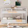 CAVINAS Twin over Twin Bunk Bed Pine Bed Frame with Full-length Guardrail and Ladder, Space Saving, White - 2 of 4
