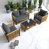 4-Piece Outdoor PE Rattan Sofa Set with Removable Cushion Covers and Coffee Table, Patio Conversation Furniture set - 3 of 4