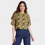 Latino Heritage Month Women's Short Sleeve Cropped T-Shirt - Olive Green Floral