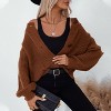 Women's Round Neck Long Sleeve Button Down Cardigan Sweater Casual Knit Tops - 4 of 4