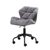 ALEXOUN Velvet Tufted Adjustable Swivel Home Office Chair, with Black Metal Base and Dual-Wheel Casters for Office,Bed Room,Small Space - 4 of 4