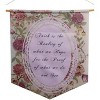 Manual Woodworkers and Weavers Religious Faith Quote Wall Pennant, 18" x 21" Decorative Hanging Banner with Floral Design - 3 of 3