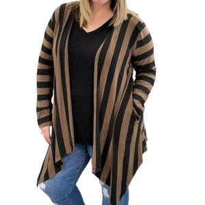 Women's Striped Cardigan - honeyme - 1 of 2