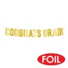 Beistle Foil Congrats Grad! Streamer, 7" x 5' 3", (2/Pkg) Gold - 4 of 4
