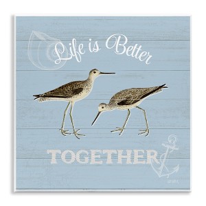 Stupell Industries Better Together Coastal Sandpipers Wall Plaque Art - 1 of 4