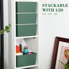 Aoibox Stackable Plastic Storage Bins with Lids Green Small Containers for Organizing Shelves Closet 4 Pack 10.6x7.5x4.7 - 4 of 4