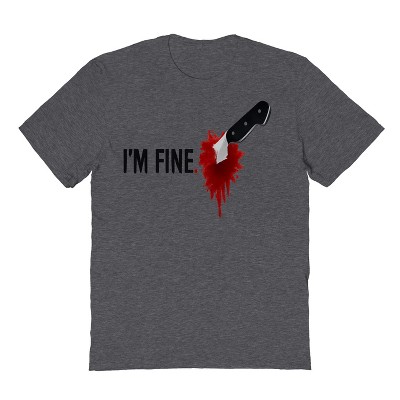 Rerun Island Men Im Fine Stab Knife Short Sleeve Graphic Cotton T-Shirt