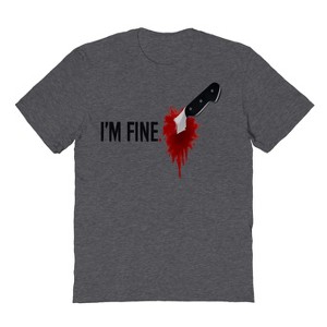Rerun Island Men Im Fine Stab Knife Short Sleeve Graphic Cotton T-Shirt - 1 of 4