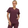 Saint Scrubs Womens 9-Pocket Medical Uniform Set- V-Neck Stretch Top with Tapered Straight Leg Pants - 4 of 4