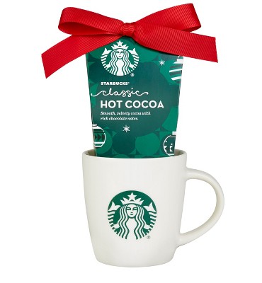 Starbucks Holiday Gift Pack - Ceramic mug and Starbucks Peppermint or  Classic Hot Cocoa