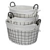 Cheung's Esker Set of 3 Lined Metal Wire Oval Baskets - 3 of 4