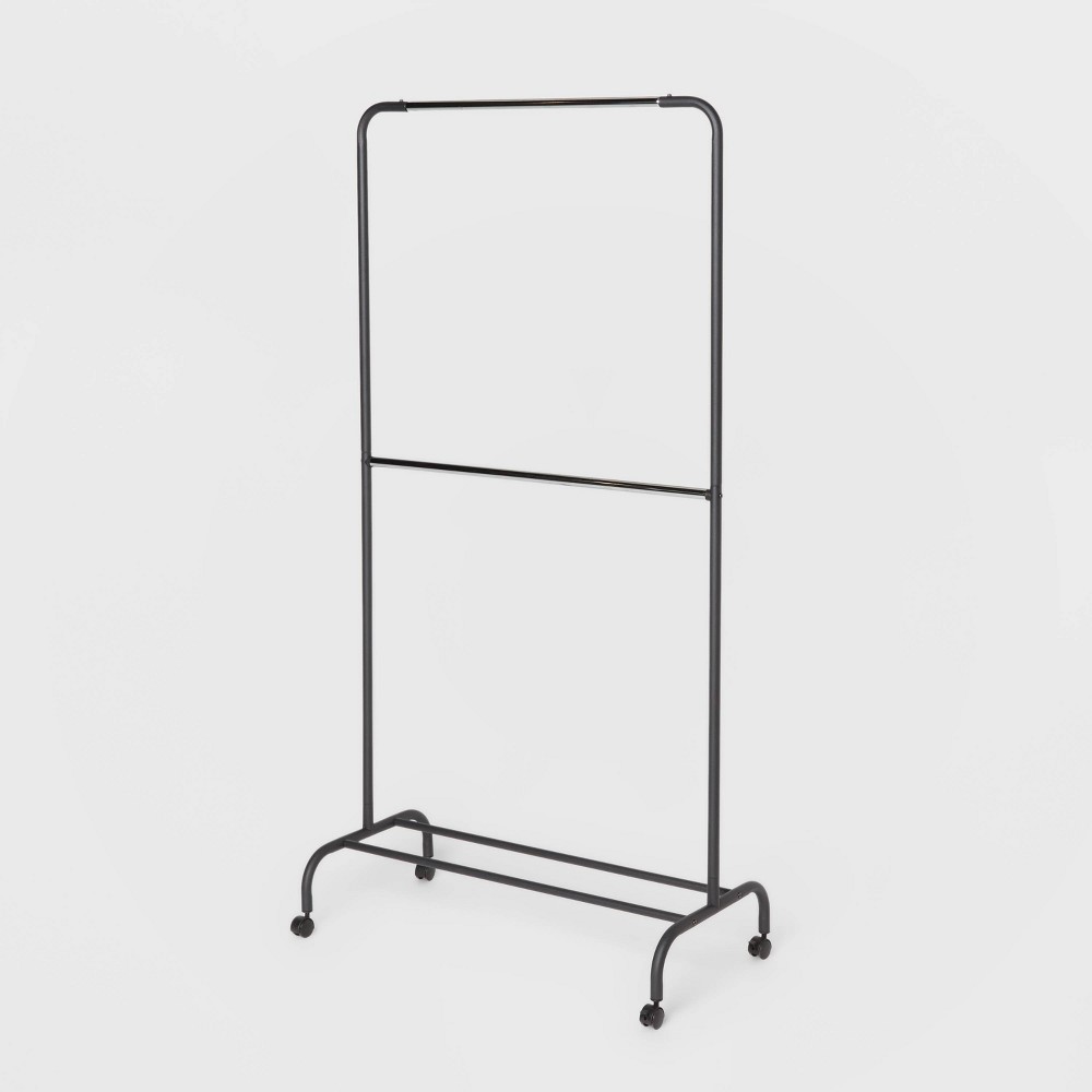 2 Tier Garment Rack - Brightroom™: Metal Frame, Black, 72.71" Height, 35 lb Capacity, Closet Clothing Storage Solution