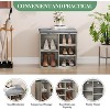 Shoe Cushion with Bench ,Fluted Shoe Storage Sliding Door and Adjustable Shelf,3-Tier Shoe Rack Cabinet for Entryway, Bedroom, Living Room - 3 of 4