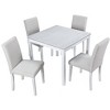 VYNXARIA 5 Piece Counter Height Table Set,Wooden Kitchen Table Set with Square Table and 4 Upholstered Chairs for Kitchen,Dining Room - 4 of 4