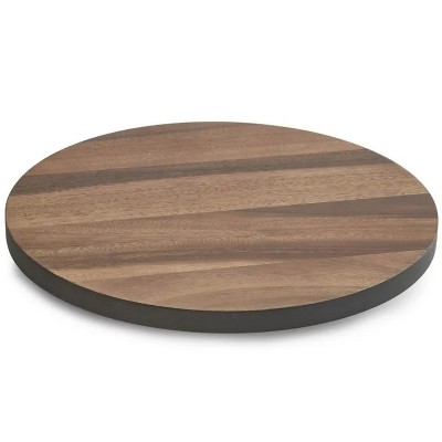 LunaLulinlk 14" Acacia Wood Lazy Susan with Stainless Steel Ball Bearing Mechanism