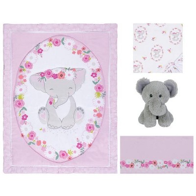 Sammy & Lou Elephant Garden Baby Nursery Crib Bedding Set - 4pc