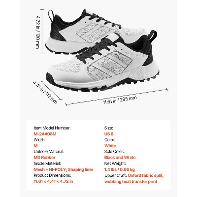 VEVOR Cross Training Shoes, M Width Sneakers US Size 8, Wide Toe Box Shoes with Arch Support & Adjustable Lace-up, Training Shoes for Running,White — фото 8