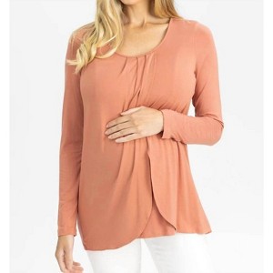 Women's Long Sleeve Nursing Top - Angel Maternity - 1 of 4