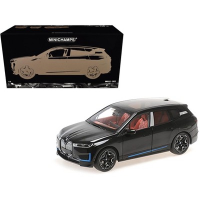 BMW iX Black Metallic 1/18 Diecast Model Car by Minichamps