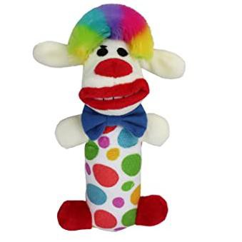 Multipet Loofa Clown Dog Toy, 6 Inch