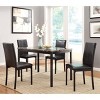 NicBex Dining Table Transitional Simple Style Brown Faux Marble Table Top Black Metal Finish Frame for Dining Room - 2 of 4