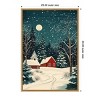 Amanti Art 23"x33" Red Houses and Snowy Night Sky by Pictufy Studio Framed Canvas Wall Art - 4 of 4