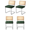 Okak Mid Century Breuer Designed Rattan Back Dining Chairs for Kitchen Dining Room,Faux Leather Upholstered Seating Dining Chair Set - 2 of 4