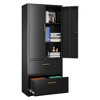 SUXXAN Metal File Cabinet With Lock, Modern Freestanding Cabinets, Bookshelves, Assembly Required, Black - 2 of 4