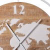 Wooden and Metal Wall Clock Brown - StyleCraft: Contemporary 35" Round Analog Display - 4 of 4