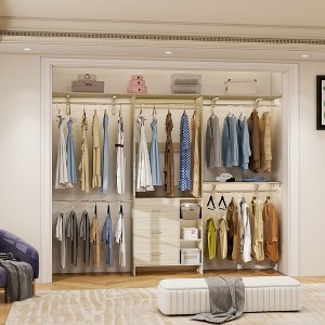 Besiost 96'' Wide Heavy-duty Closet Organizer System with Drawers and Tower Kit - 1 of 4