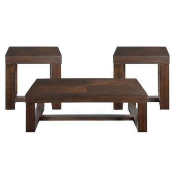 3pc Drew Occasional Table Set Brown - Picket House Furnishings