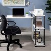 INFURNIC Desks Rectangular Writing Desk with Side Shelf and 3-Tier Storage for Organized Workspace, Sturdy and Durable, Grey, 39"*32"*34" - 2 of 4