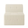 DOMETOUR Single Seat Corduroy Compressed Sectional Sofa, Modern Minimalist Sleeper Couch for Living Room/Bedroom, Space-Saving, White - 3 of 4