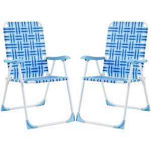 Yaheetech Set of 2 Patio Webbed Folding Chairs for patios, gardens, or spontaneous gatherings - 1 of 4