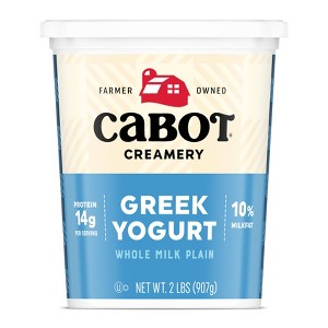 Cabot Creamery 10% Whole Milk Plain Greek Yogurt - 2lbs - 1 of 4