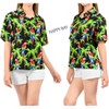 HAPPY BAY Women's Button Down Summer Beach Party Colorful Shirt Hawaiian Short Sleeve Vacation Button Up Dress Shirts Colorful for Women - 2 of 4