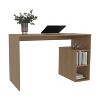 Vynxaria Solid 47" Wide Writing Desk with Four Shelves, Natural Oak, Compact Dimensions for Home Office & Living Room - 3 of 4