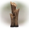 39" Outdoor 3-Tier Resin Cascading Tree Bark Water Fountain with LED Lights - Alpine Corporation - 3 of 4