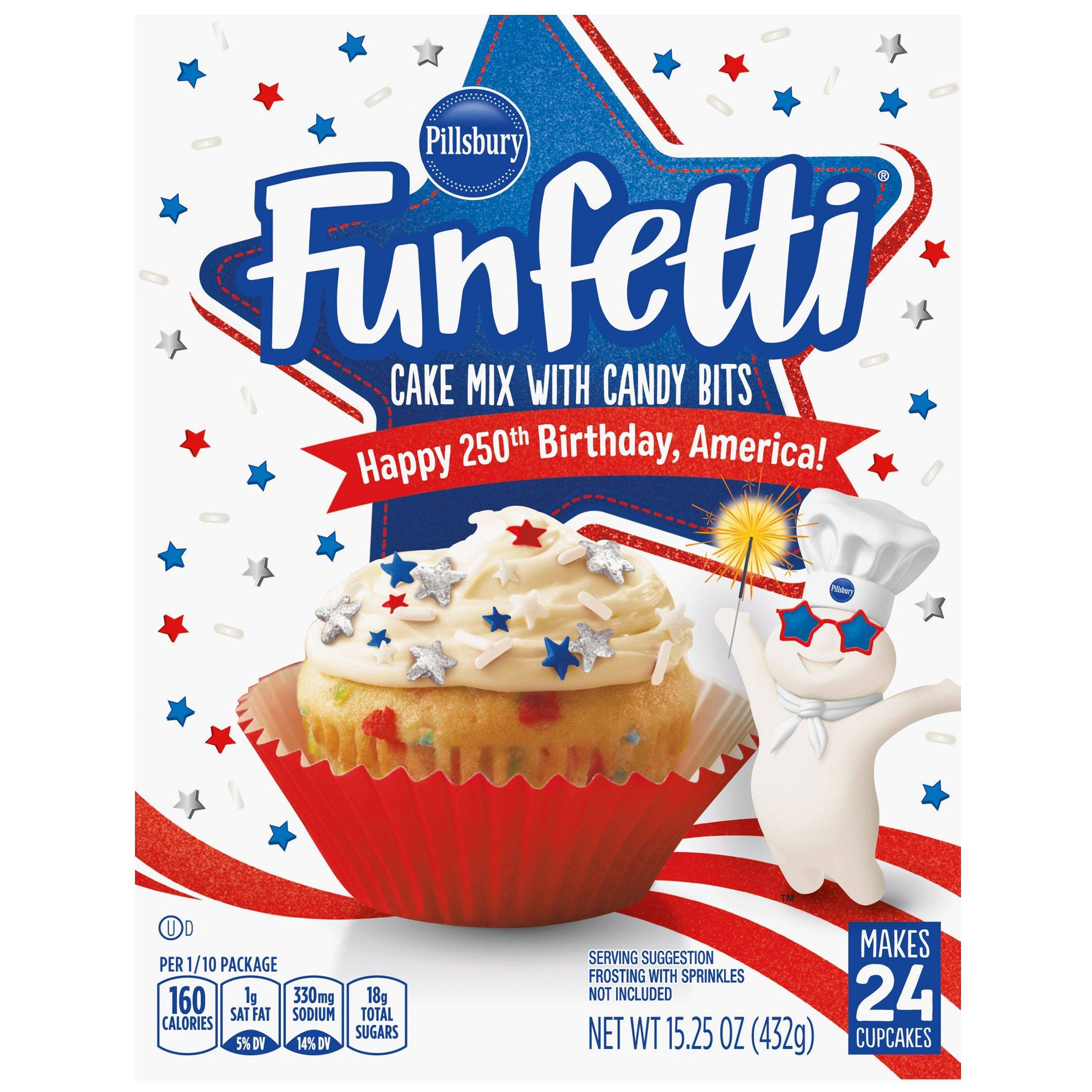 Pillsbury Funfetti Stars & Stripes Cake Mix - 15.25oz