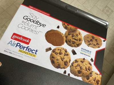 Goodcook Airperfect Medium And Large 2pk Insulated Nonstick Baking Cookie  Sheets Dark Gray : Target