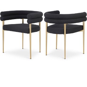 Meridian Furniture,Brielle Boucle Fabric Dining Chair, Set of 2 - 1 of 4
