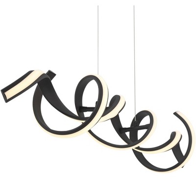 Helix Black Spiral LED Island Pendant Chandelier
