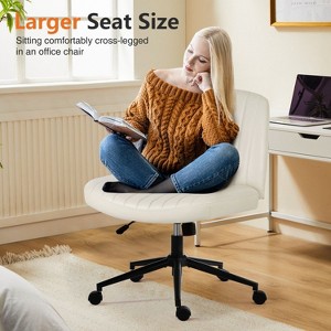 Armless Office Task Chair, Cross Legged Chair, Pipersong Meditation Chair, Armless Swivel Home Office Chair, Adjustable Wide Seat Chair-The Pop Home - 1 of 4
