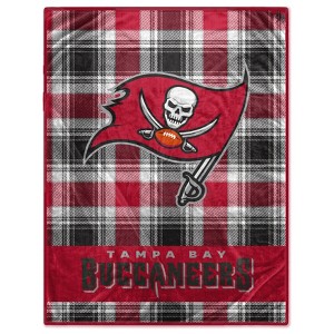 NFL Tampa Bay Buccaneers Plaid Oversized Ultra Cozy Throw Blanket - 1 of 2