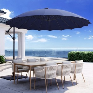 MOEPISY 10ft Offset Patio Umbrella with 360° Rotation - Heavy Duty Cantilever, Blue - 1 of 4