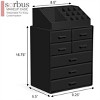 Sorbus Medium 7 Drawer Makeup Organizer Case with Lipstick Slots & Makeup Brush Holders ( - 3 of 4